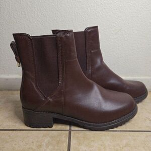 Cole Haan Women's Camea Waterproof Chelsea Madeira Leather Boots Size 11B